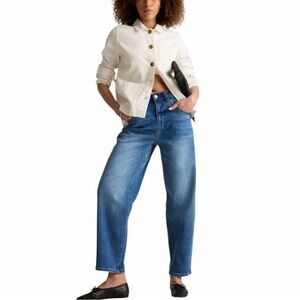 Quince Bella Stretch Barrel Jeans in Atlantic Blue 
Size 30